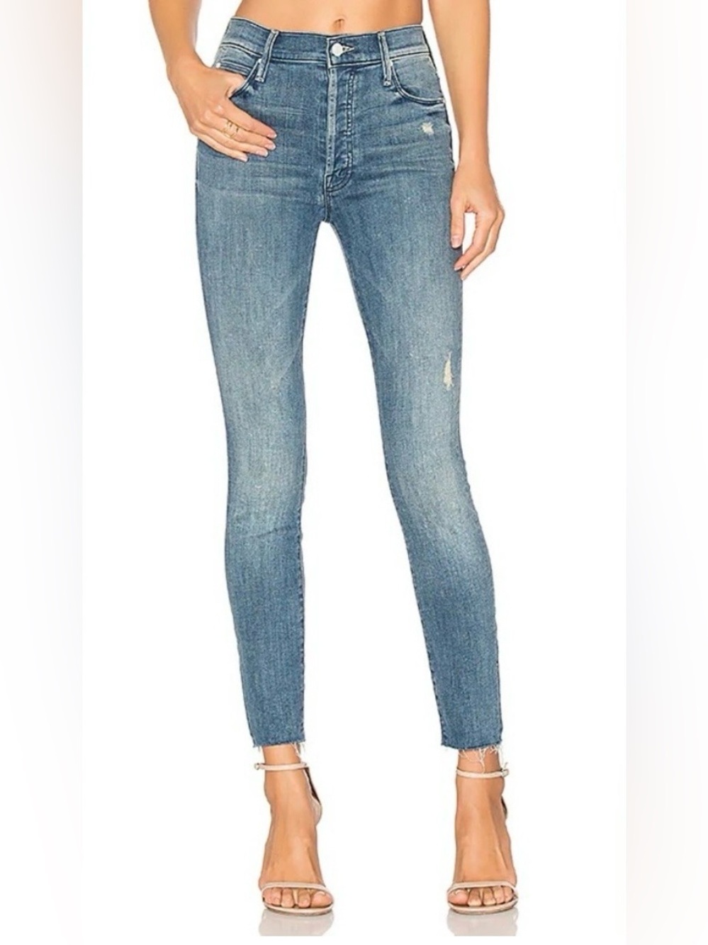 MOTHER The Stunner Ankle Fray Graffiti Girl Jeans Size 27